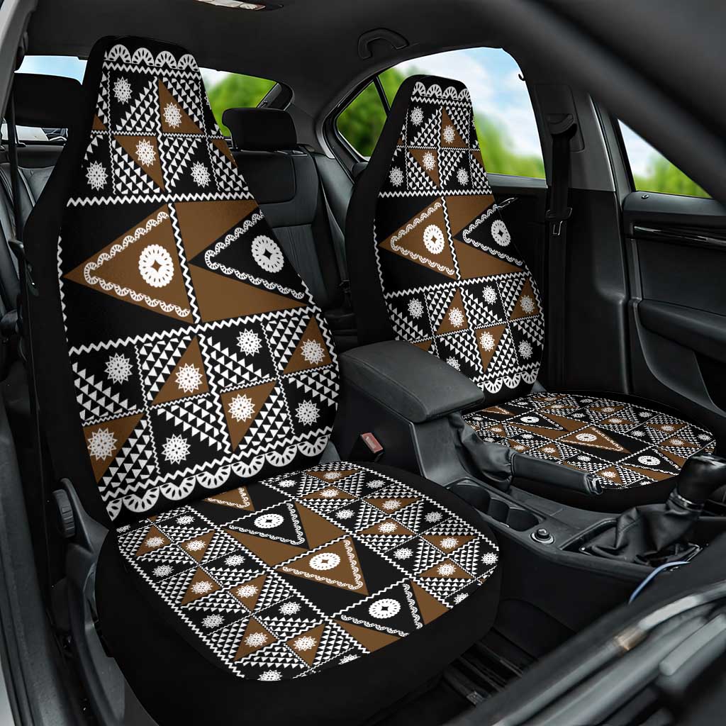 Fiji Brown Masi Pattern Car Seat Cover Fijian Tapa