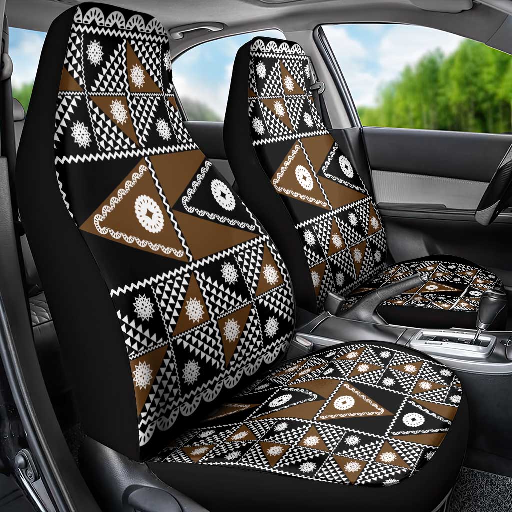 Fiji Brown Masi Pattern Car Seat Cover Fijian Tapa LT01 - Polynesian Pride