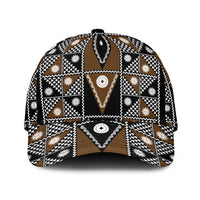 Fiji Brown Masi Pattern Classic Cap Fijian Tapa