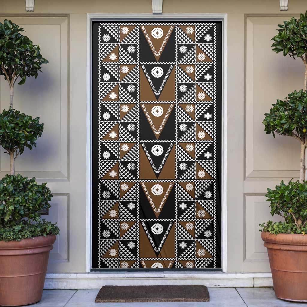 Fiji Brown Masi Pattern Door Cover Fijian Tapa LT01 Brown - Polynesian Pride