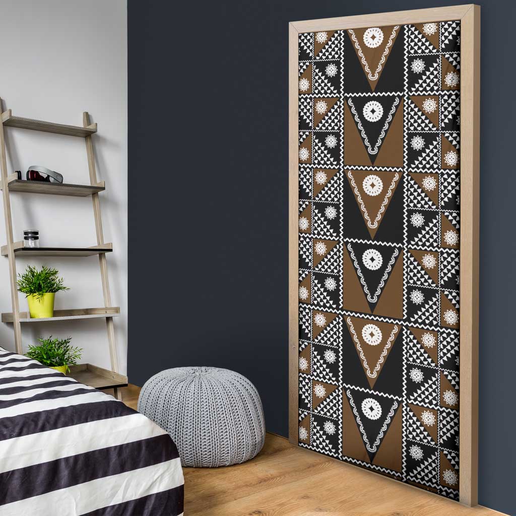 Fiji Brown Masi Pattern Door Cover Fijian Tapa LT01 - Polynesian Pride