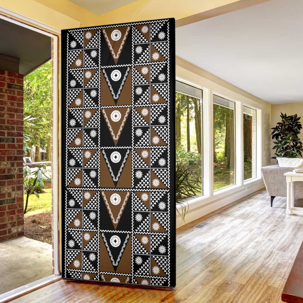 Fiji Brown Masi Pattern Door Cover Fijian Tapa LT01 - Polynesian Pride