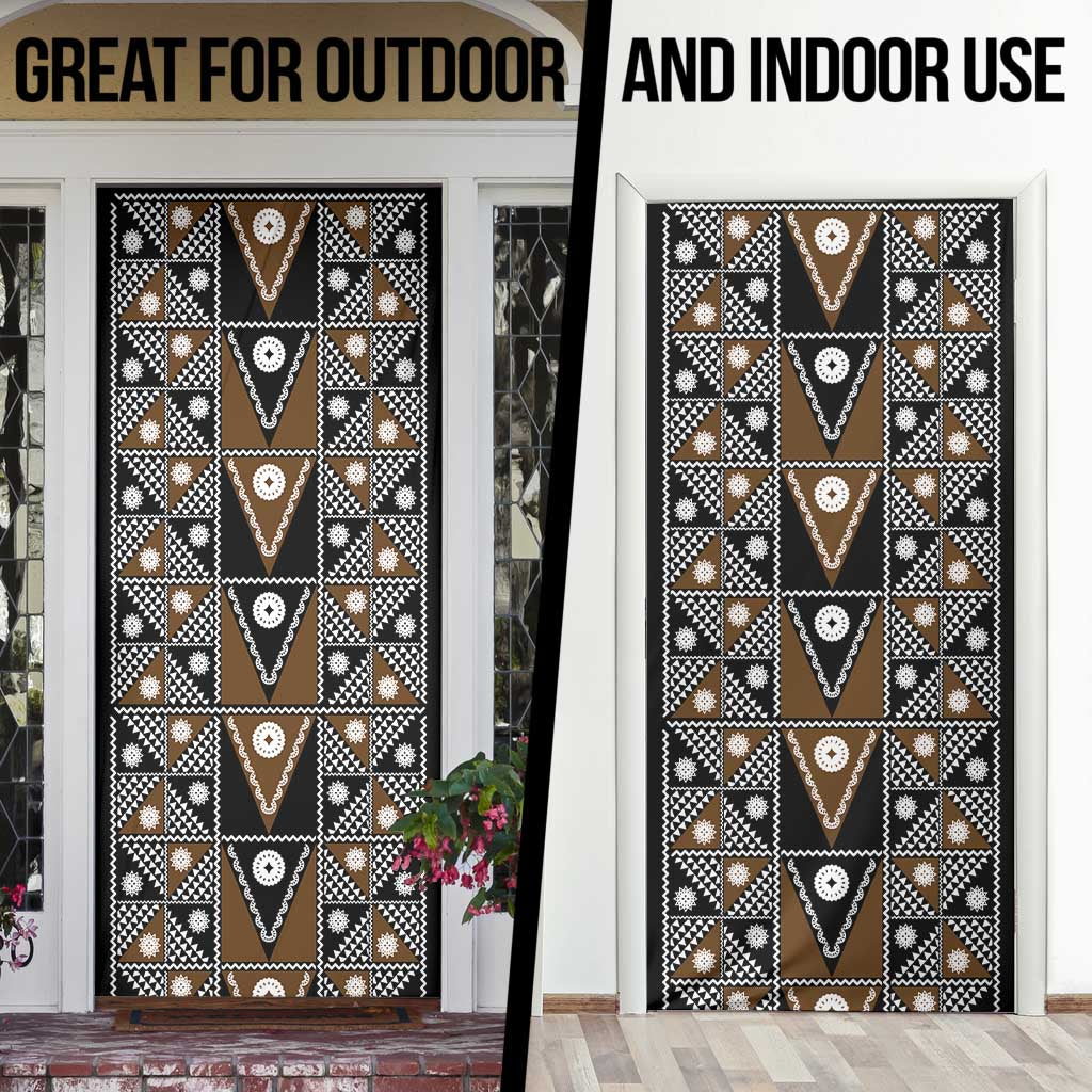 Fiji Brown Masi Pattern Door Cover Fijian Tapa LT01 - Polynesian Pride