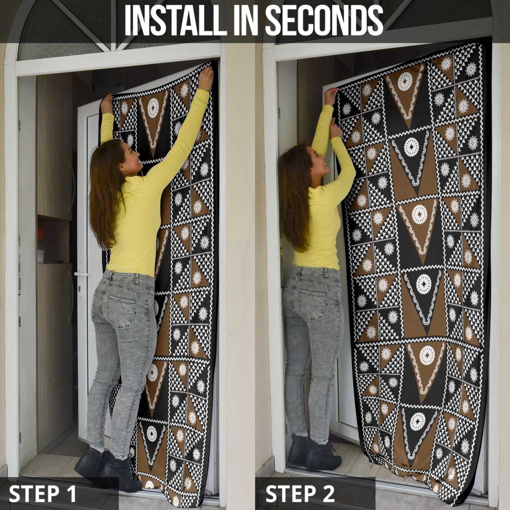 Fiji Brown Masi Pattern Door Cover Fijian Tapa LT01 - Polynesian Pride