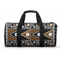 Fiji Brown Masi Pattern Duffle Bag Fijian Tapa LT01 One size Brown - Polynesian Pride