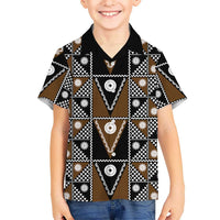 Fiji Brown Masi Pattern Family Matching Tank Maxi Dress and Hawaiian Shirt Fijian Tapa