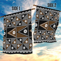 Fiji Brown Masi Pattern Garden Flag Fijian Tapa LT01 - Polynesian Pride