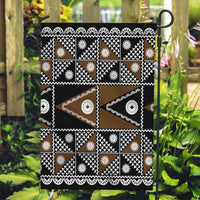 Fiji Brown Masi Pattern Garden Flag Fijian Tapa LT01 Garden Flag Brown - Polynesian Pride