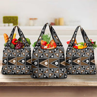 Fiji Brown Masi Pattern Grocery Bag Fijian Tapa LT01 3-pack One Size Brown - Polynesian Pride