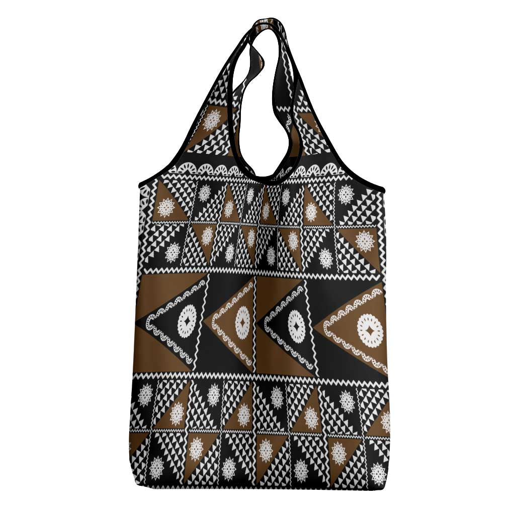 Fiji Brown Masi Pattern Grocery Bag Fijian Tapa LT01 - Polynesian Pride