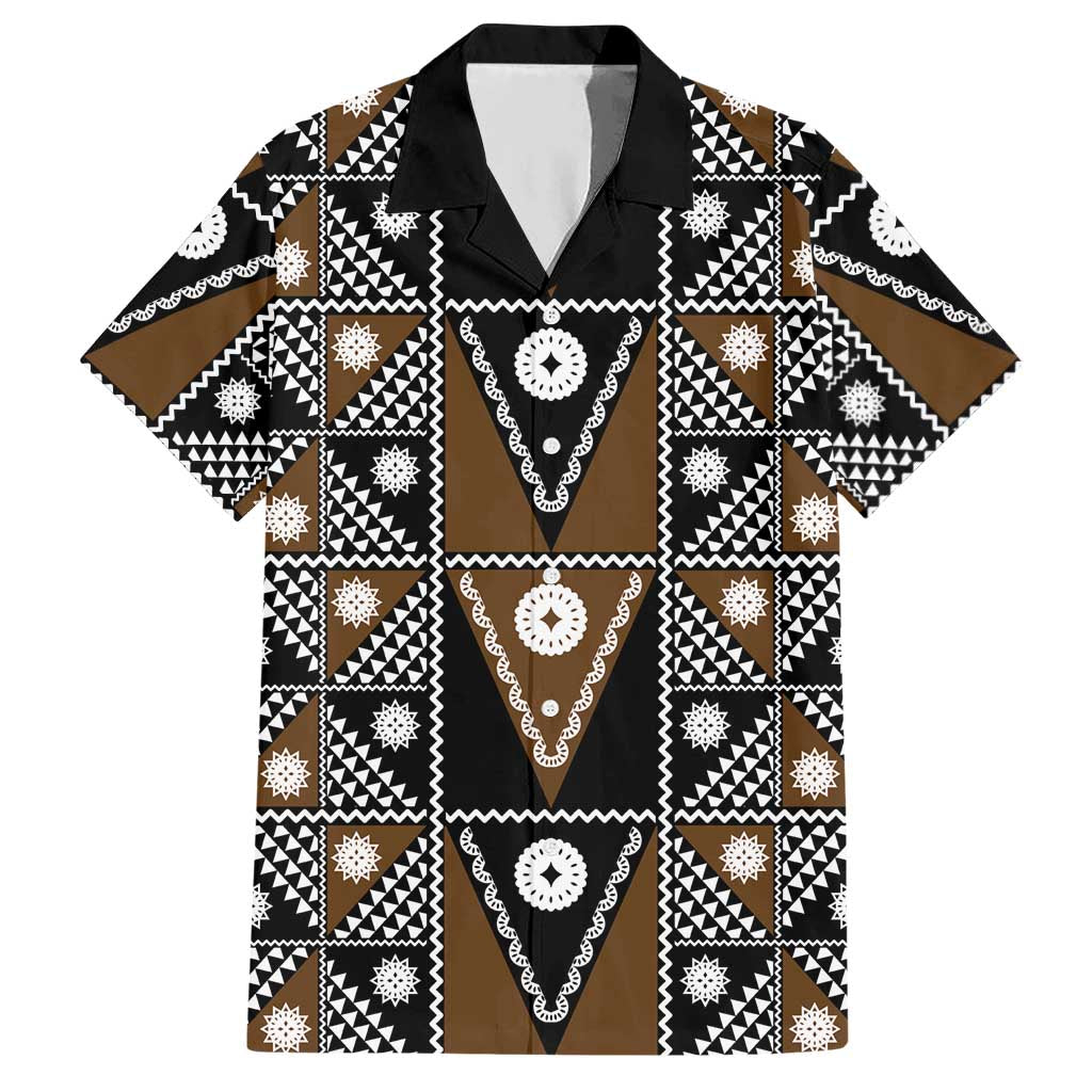Fiji Brown Masi Pattern Hawaiian Shirt Fijian Tapa LT01 Brown - Polynesian Pride