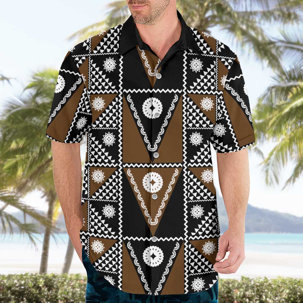 Fiji Brown Masi Pattern Hawaiian Shirt Fijian Tapa LT01 - Polynesian Pride
