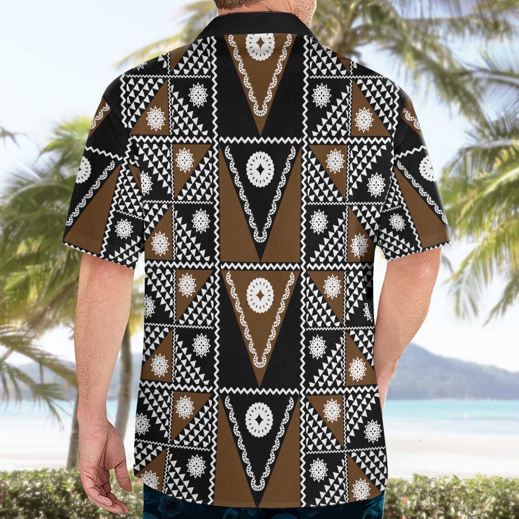 Fiji Brown Masi Pattern Hawaiian Shirt Fijian Tapa LT01 - Polynesian Pride