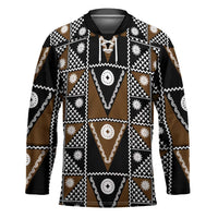 Fiji Brown Masi Pattern Hockey Jersey Fijian Tapa LT01 Unisex Brown - Polynesian Pride