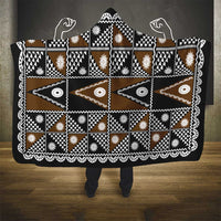 Fiji Brown Masi Pattern Hooded Blanket Fijian Tapa LT01 - Polynesian Pride