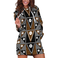 Fiji Brown Masi Pattern Hoodie Dress Fijian Tapa LT01 Brown - Polynesian Pride