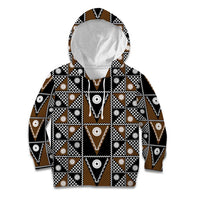 Fiji Brown Masi Pattern Kid Hoodie Fijian Tapa LT01 Hoodie Brown - Polynesian Pride
