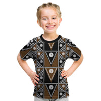 Fiji Brown Masi Pattern Kid T Shirt Fijian Tapa LT01 Brown - Polynesian Pride
