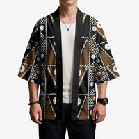 Fiji Brown Masi Pattern Kimono Fijian Tapa LT01 - Polynesian Pride