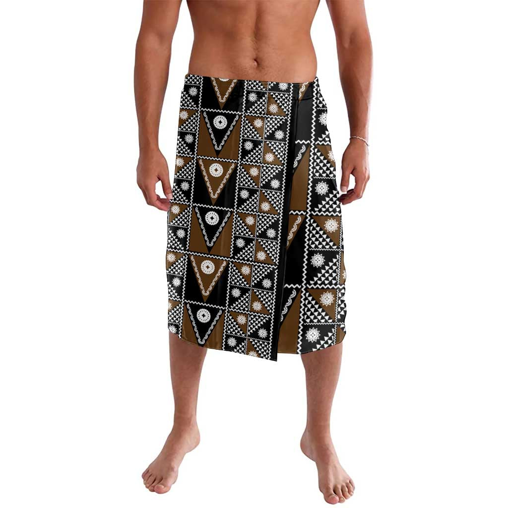 Fiji Brown Masi Pattern Lavalava Fijian Tapa LT01 Brown - Polynesian Pride