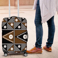 Fiji Brown Masi Pattern Luggage Cover Fijian Tapa LT01 Brown - Polynesian Pride