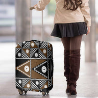 Fiji Brown Masi Pattern Luggage Cover Fijian Tapa LT01 - Polynesian Pride