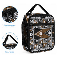 Fiji Brown Masi Pattern Lunch Bag Fijian Tapa LT01 - Polynesian Pride
