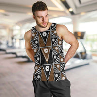 Fiji Brown Masi Pattern Men Tank Top Fijian Tapa LT01 Brown - Polynesian Pride