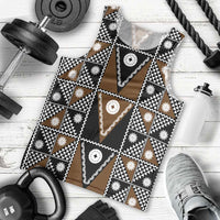 Fiji Brown Masi Pattern Men Tank Top Fijian Tapa LT01 - Polynesian Pride