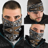 Fiji Brown Masi Pattern Neck Gaiter Fijian Tapa LT01 - Polynesian Pride