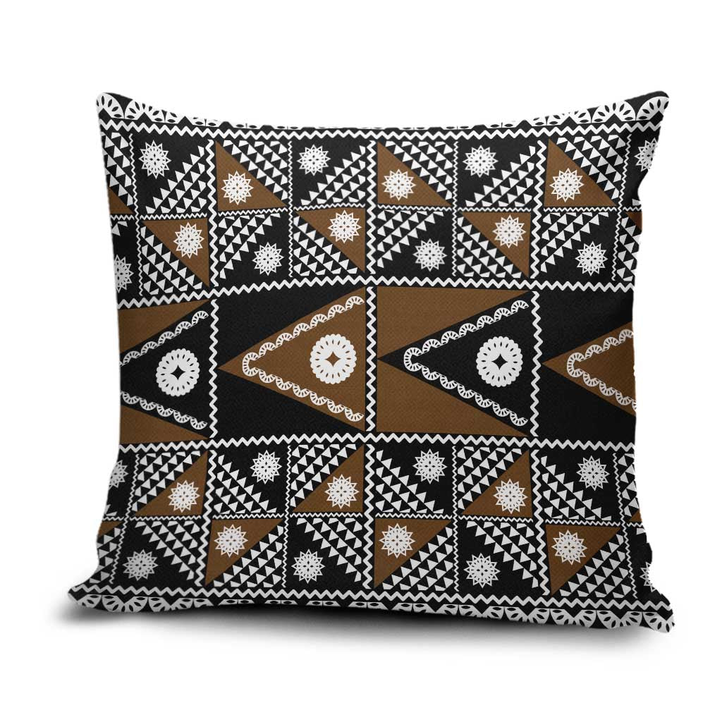 Fiji Brown Masi Pattern Pillow Cover Fijian Tapa LT01 Brown - Polynesian Pride