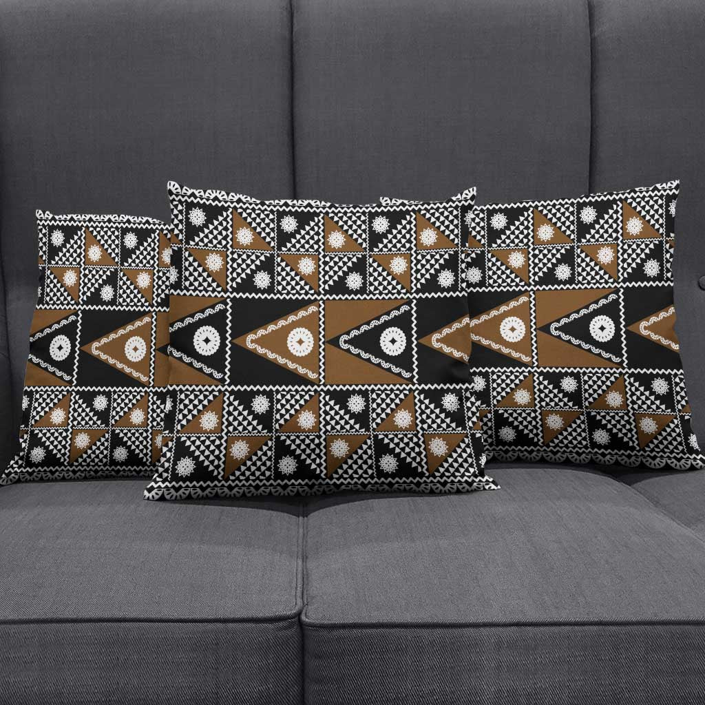 Fiji Brown Masi Pattern Pillow Cover Fijian Tapa LT01 - Polynesian Pride