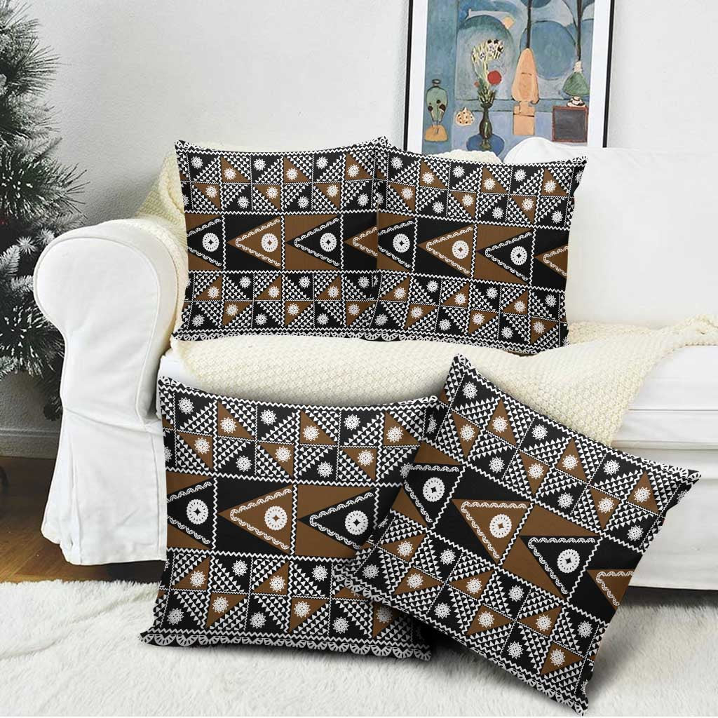 Fiji Brown Masi Pattern Pillow Cover Fijian Tapa LT01 - Polynesian Pride