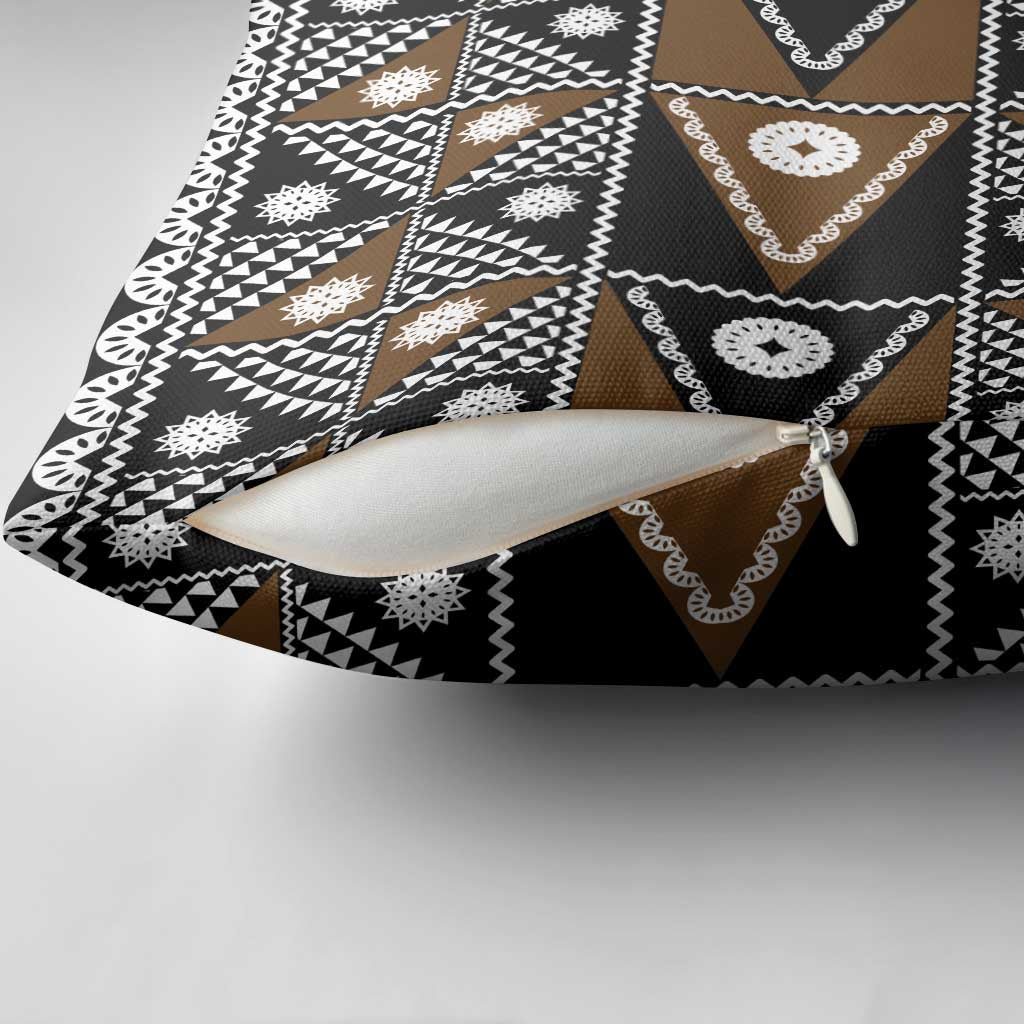Fiji Brown Masi Pattern Pillow Cover Fijian Tapa LT01 - Polynesian Pride