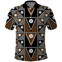 Fiji Brown Masi Pattern Polo Shirt Fijian Tapa LT01 Brown - Polynesian Pride