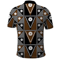 Fiji Brown Masi Pattern Polo Shirt Fijian Tapa LT01 - Polynesian Pride