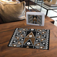 Fiji Brown Masi Pattern Puzzle Fijian Tapa LT01 - Polynesian Pride