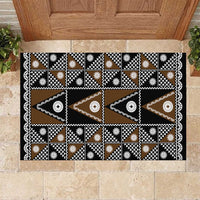 Fiji Brown Masi Pattern Rubber Doormat Fijian Tapa LT01 Brown - Polynesian Pride