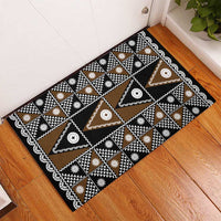 Fiji Brown Masi Pattern Rubber Doormat Fijian Tapa LT01 - Polynesian Pride