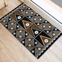 Fiji Brown Masi Pattern Rubber Doormat Fijian Tapa LT01 - Polynesian Pride
