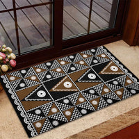 Fiji Brown Masi Pattern Rubber Doormat Fijian Tapa LT01 - Polynesian Pride