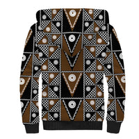 Fiji Brown Masi Pattern Sherpa Hoodie Fijian Tapa LT01 - Polynesian Pride