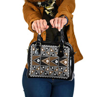 Fiji Brown Masi Pattern Shoulder Handbag Fijian Tapa LT01 One Size Brown - Polynesian Pride