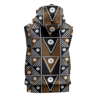 Fiji Brown Masi Pattern Sleeveless Hoodie Fijian Tapa LT01 - Polynesian Pride