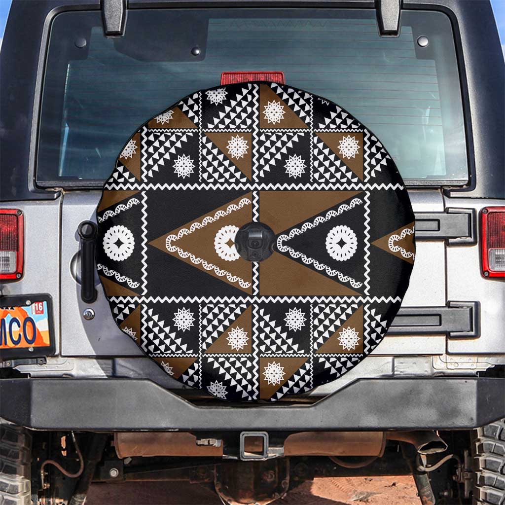 Fiji Brown Masi Pattern Spare Tire Cover Fijian Tapa LT01 Brown - Polynesian Pride