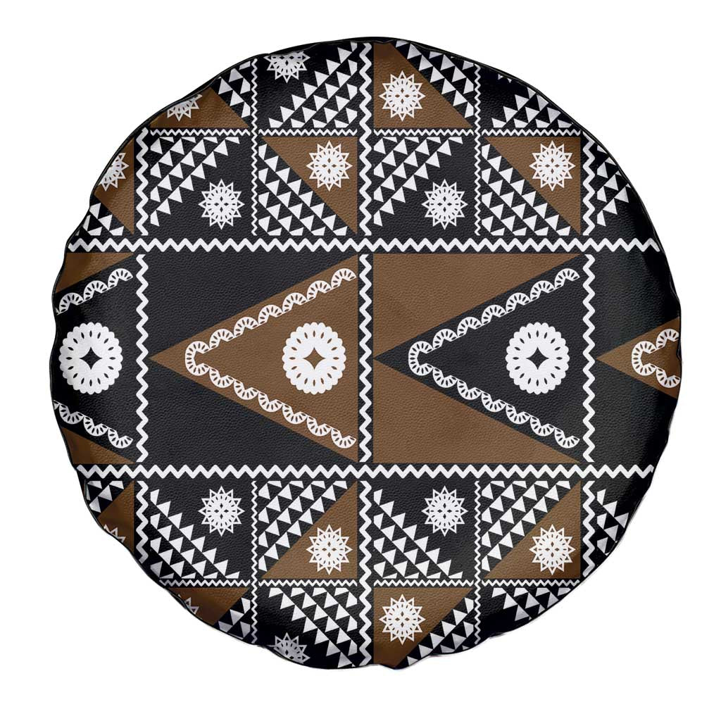 Fiji Brown Masi Pattern Spare Tire Cover Fijian Tapa LT01 - Polynesian Pride