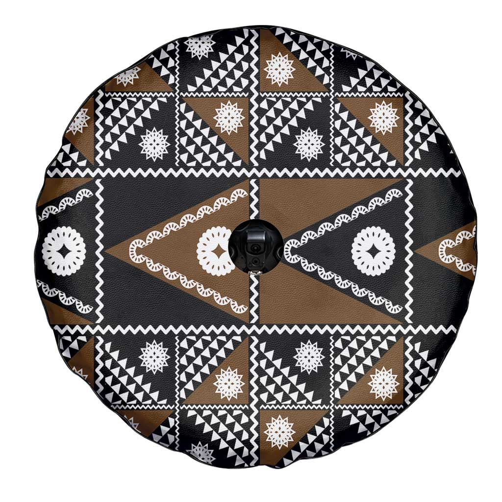 Fiji Brown Masi Pattern Spare Tire Cover Fijian Tapa LT01 - Polynesian Pride