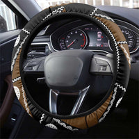 Fiji Brown Masi Pattern Steering Wheel Cover Fijian Tapa