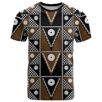 Fiji Brown Masi Pattern T Shirt Fijian Tapa LT01 Brown - Polynesian Pride