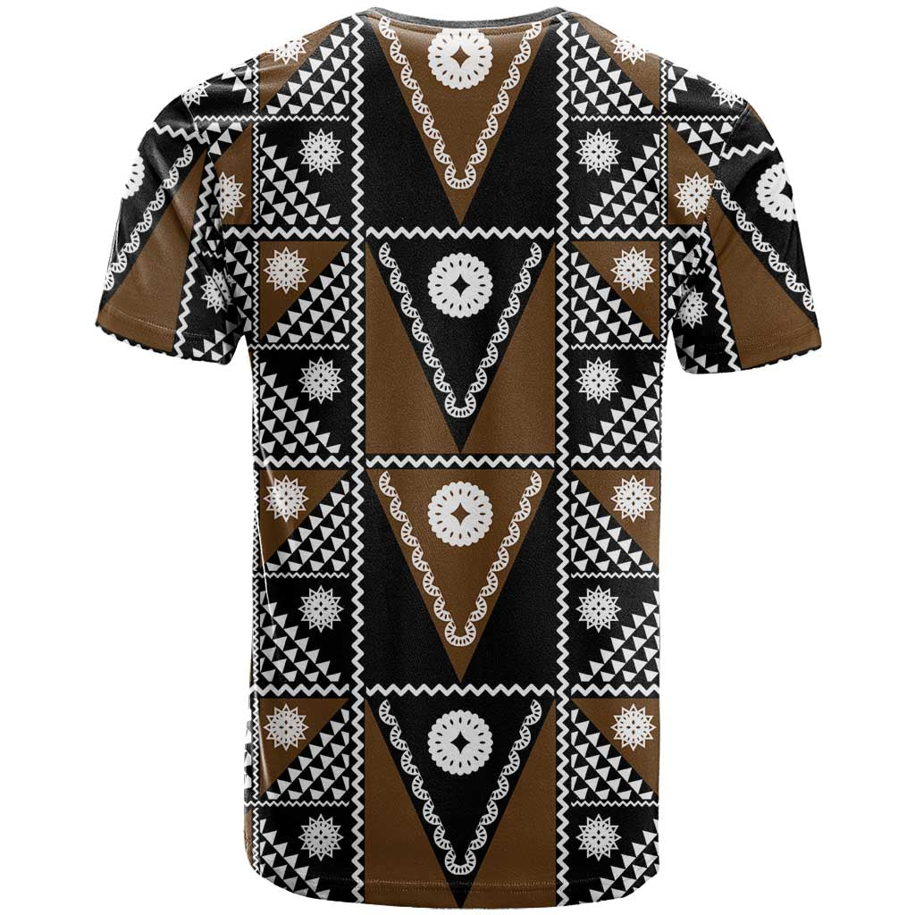 Fiji Brown Masi Pattern T Shirt Fijian Tapa LT01 - Polynesian Pride